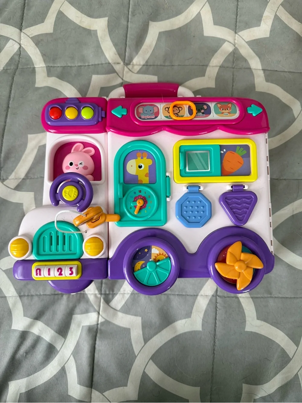 Interactive Kids Activity Toy - Pink and Purple Learning Playboard
